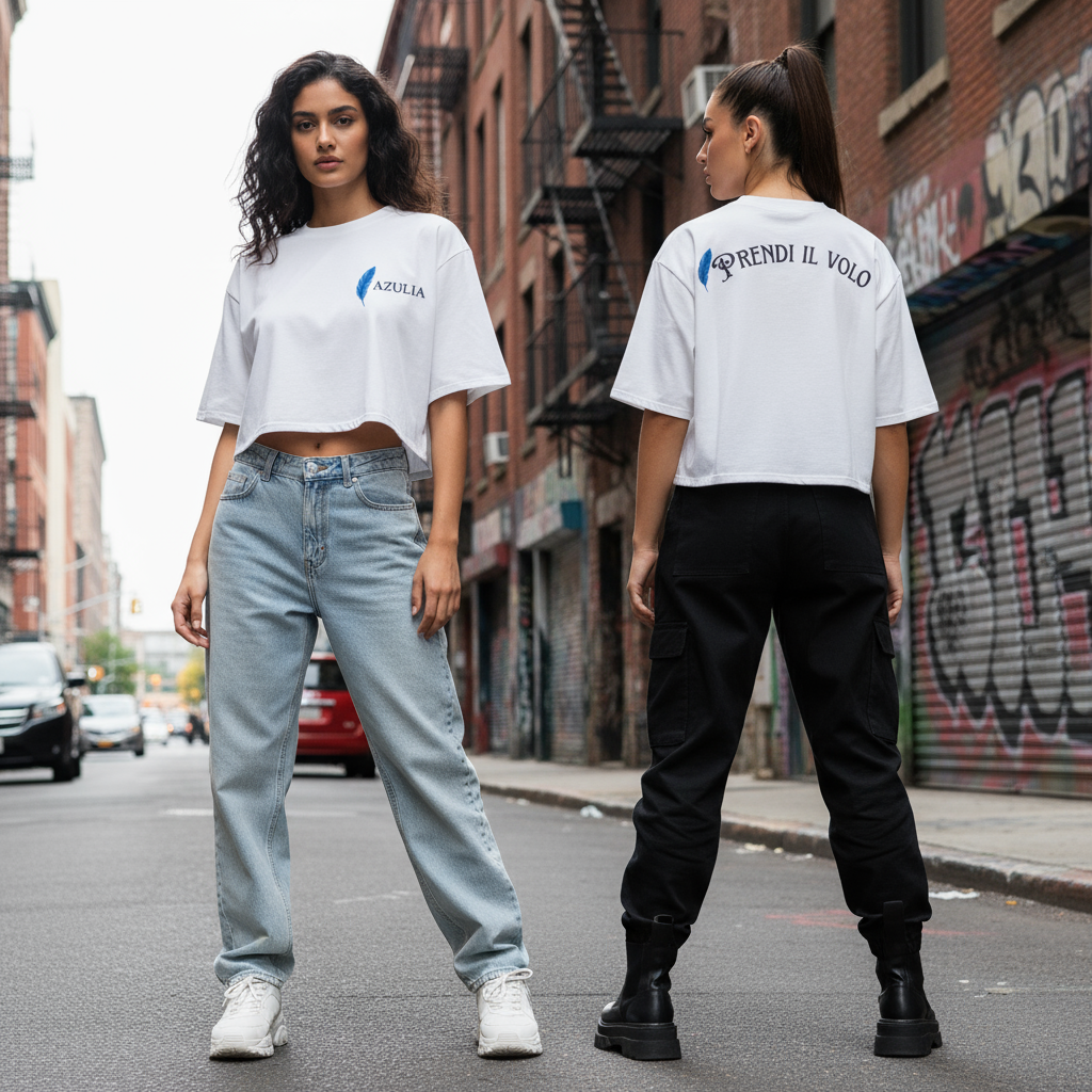 T-SHIRT CROP DONNA - Prendi il volo